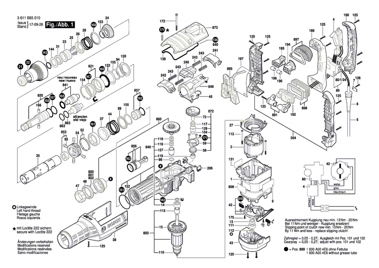 New Genuine Bosch 1614460101 Power supply cord