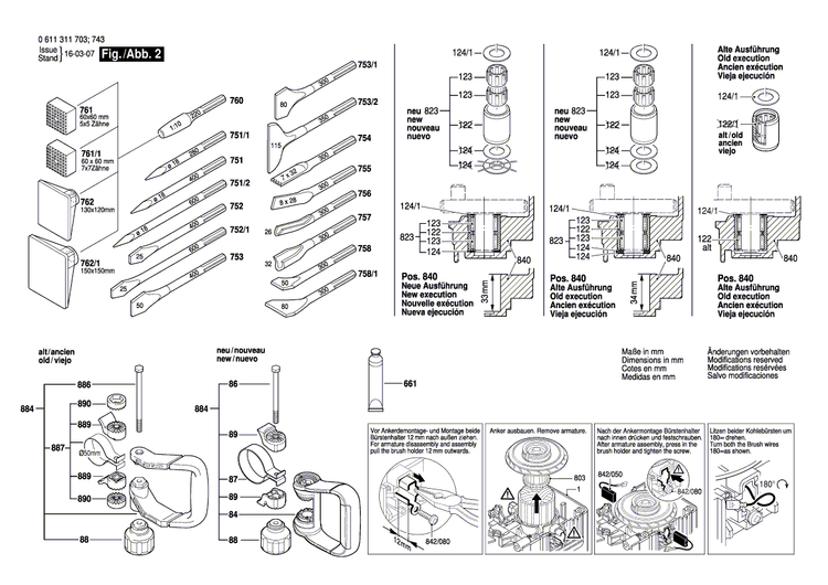 New Genuine Bosch 1615132051 Handle