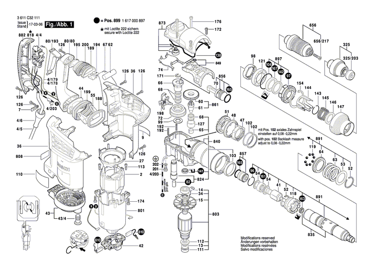New Genuine Bosch 1615190162 Impact Mechanism Housing