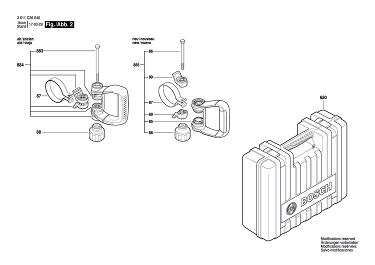New Genuine Bosch 1615190173 Covering hood