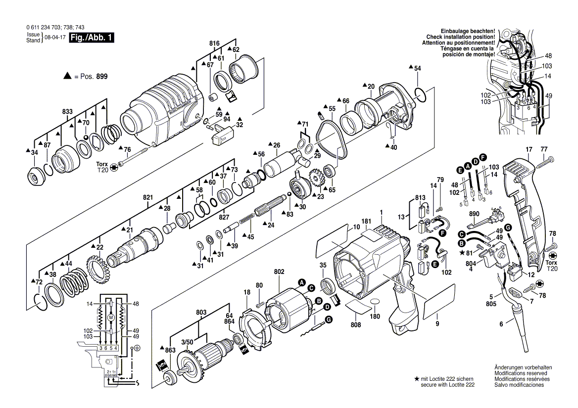 New Genuine Bosch 1615819005 Drive bearing