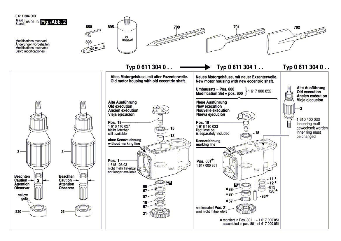 New Genuine Bosch 1616110027 Eccentric Shaft