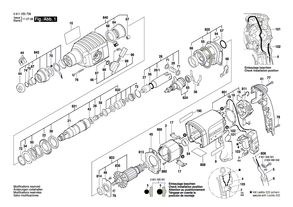 New Genuine Bosch 1616312003 Cylindrical Gear