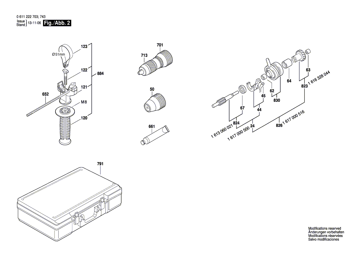 New Genuine Bosch 1617000197 Wear and Tear Part Set