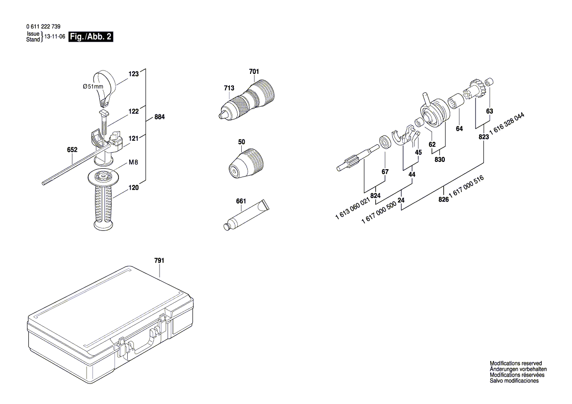 New Genuine Bosch 1617000262 Wear and Tear Part Set