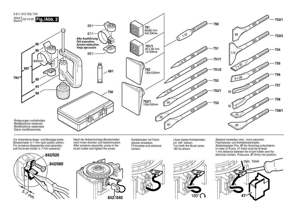 New Genuine Bosch 1617000269 Wear and Tear Part Set