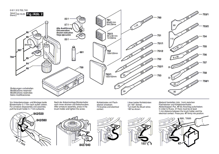 New Genuine Bosch 1617000269 Wear and Tear Part Set