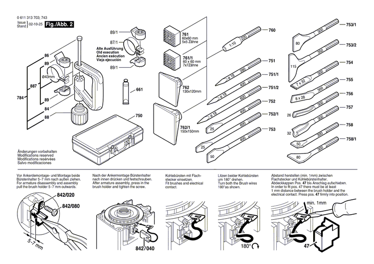 New Genuine Bosch 1617000270 Wear and Tear Part Set
