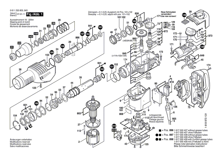 New Genuine Bosch 1617000409 Wear and Tear Part Set