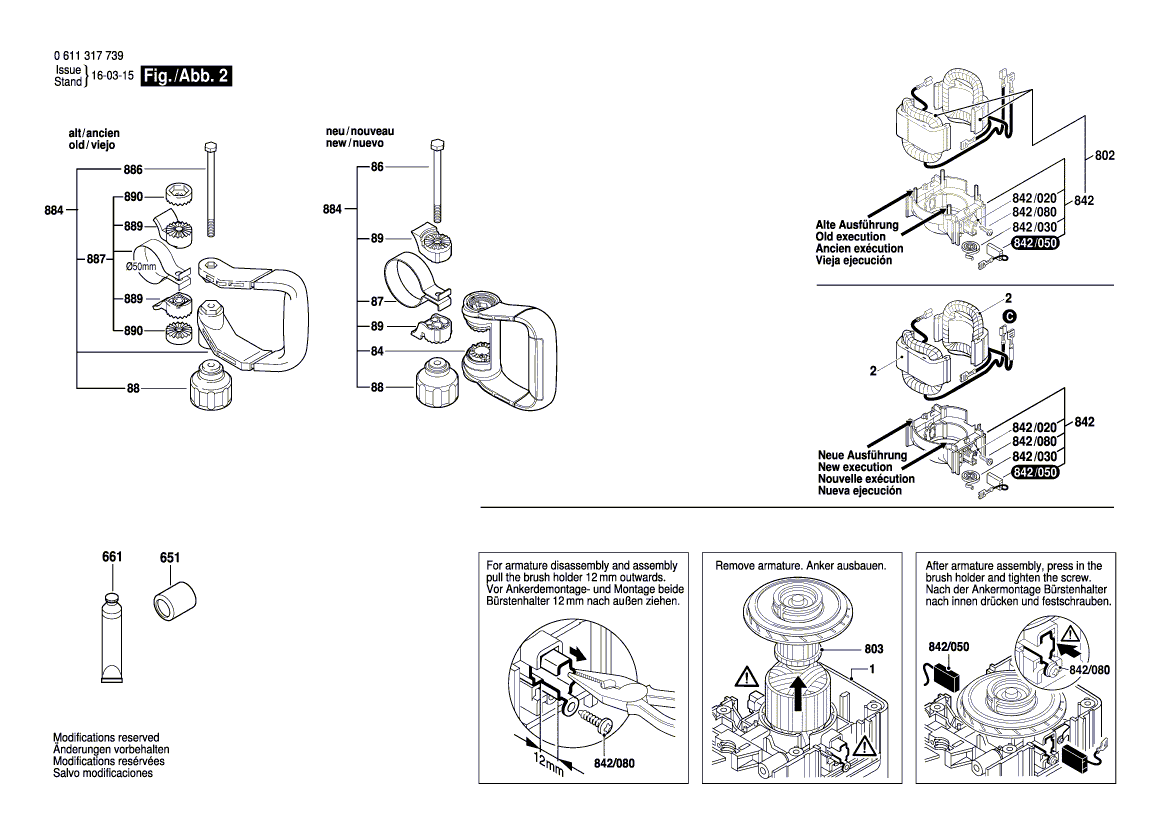 New Genuine Bosch 1617000427 Wear and Tear Part Set
