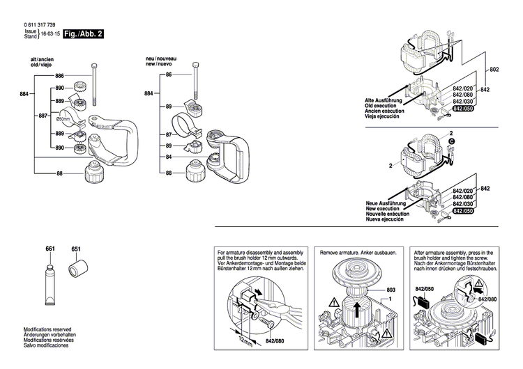 New Genuine Bosch 1617000427 Wear and Tear Part Set