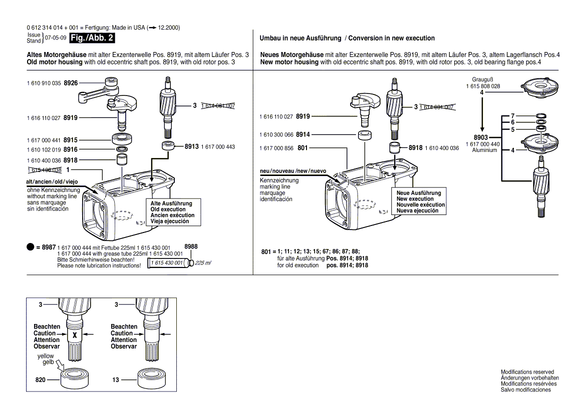 New Genuine Bosch 1617000444 Wear and Tear Part Set