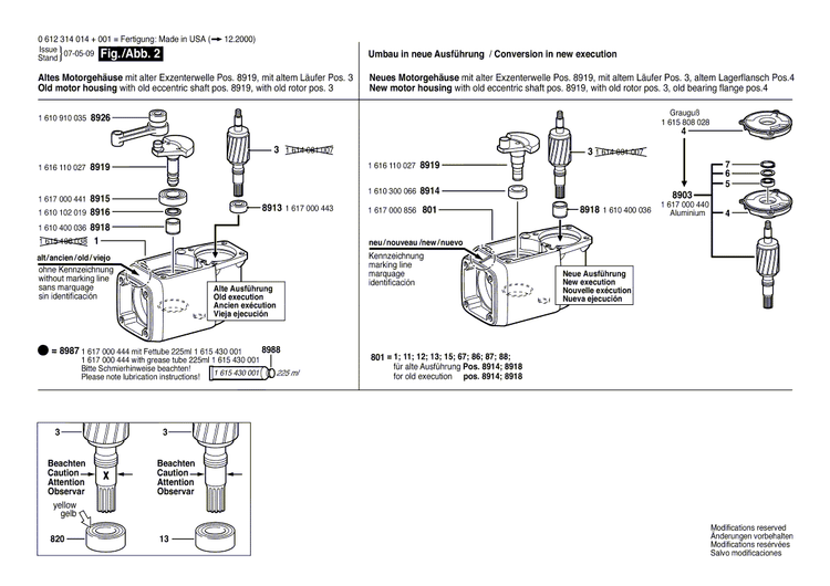 New Genuine Bosch 1617000444 Wear and Tear Part Set