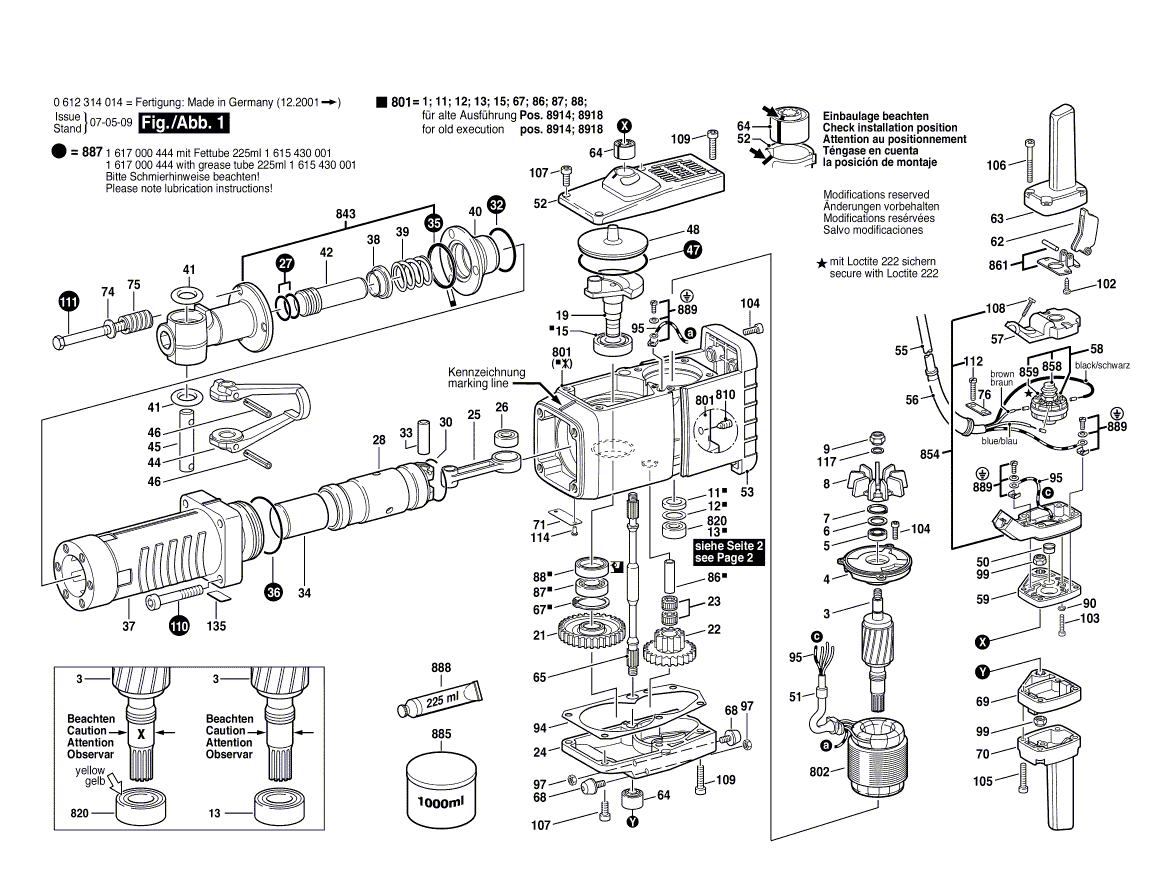 New Genuine Bosch 1617000444 Wear and Tear Part Set