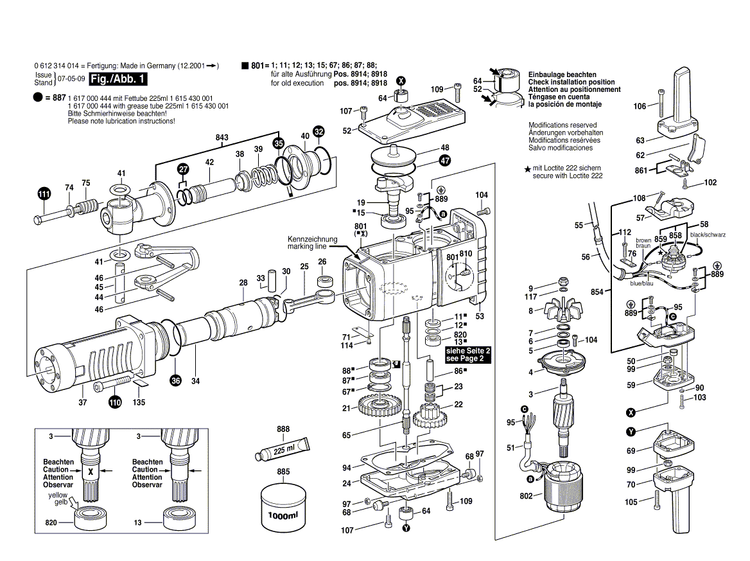 New Genuine Bosch 1617000444 Wear and Tear Part Set