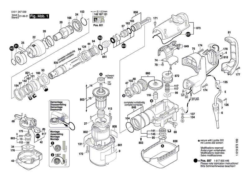 New Genuine Bosch 1617000446 Wear and Tear Part Set