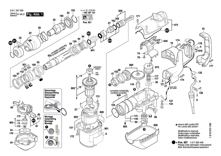 New Genuine Bosch 1617000446 Wear and Tear Part Set