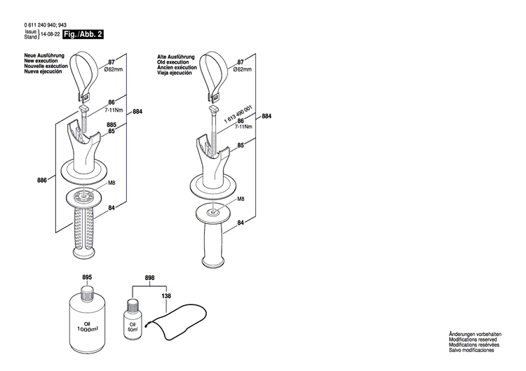 New Genuine Bosch 1617000453 Wear and Tear Part Set