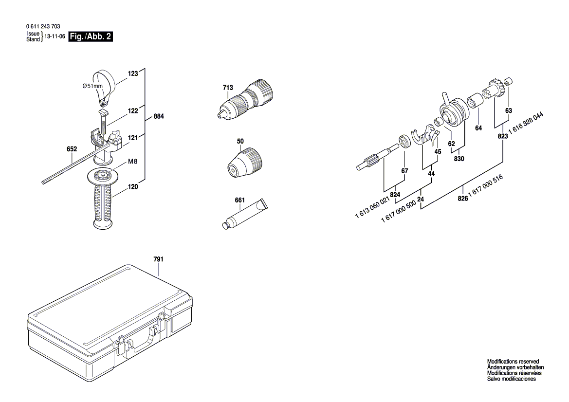 New Genuine Bosch 1617000501 Toothed Shaft