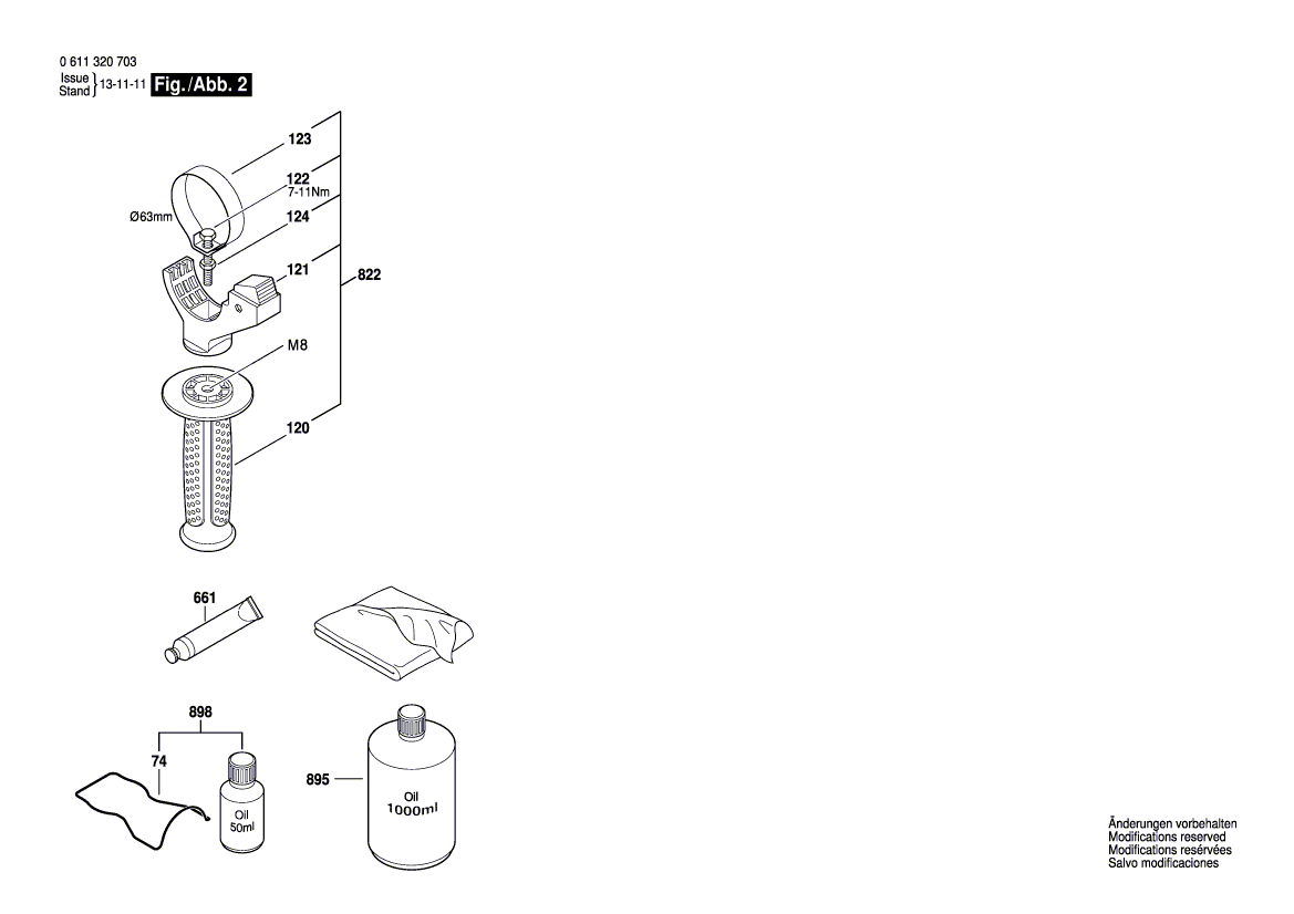 New Genuine Bosch 1617000595 Wear and Tear Part Set