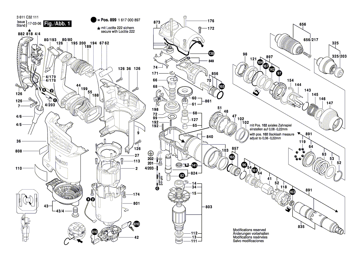 New Genuine Bosch 1617000660 Armature With Fan