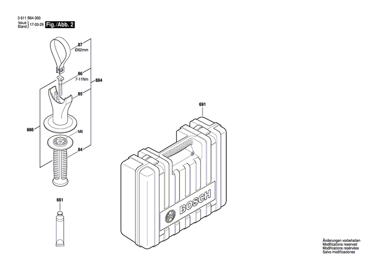 New Genuine Bosch 1617000720 Control Bushing