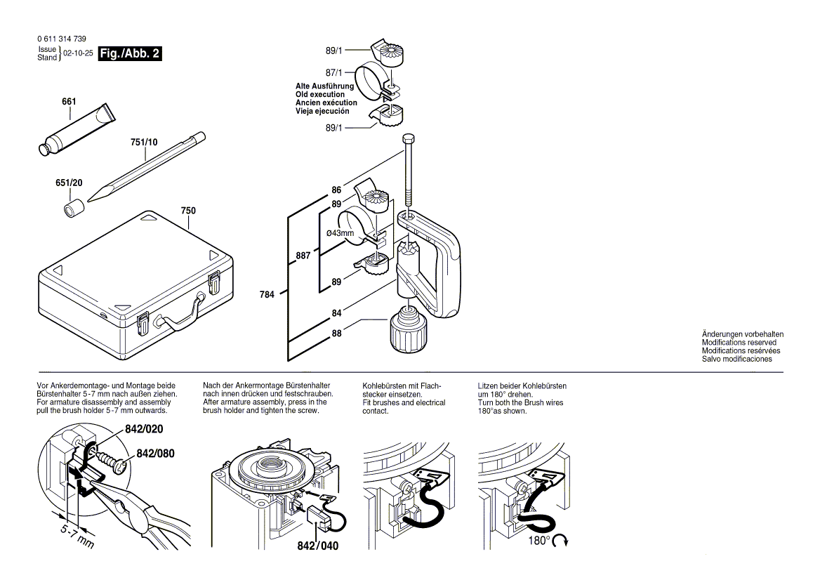 New Genuine Bosch 1617000804 Assembly Of Service Parts