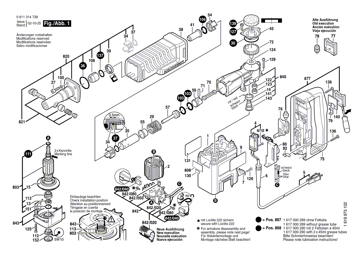 New Genuine Bosch 1617000804 Assembly Of Service Parts