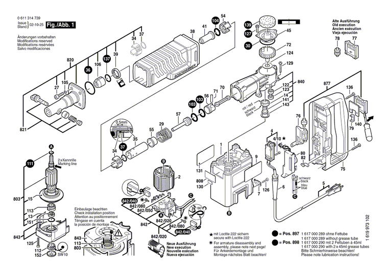 New Genuine Bosch 1617000804 Assembly Of Service Parts