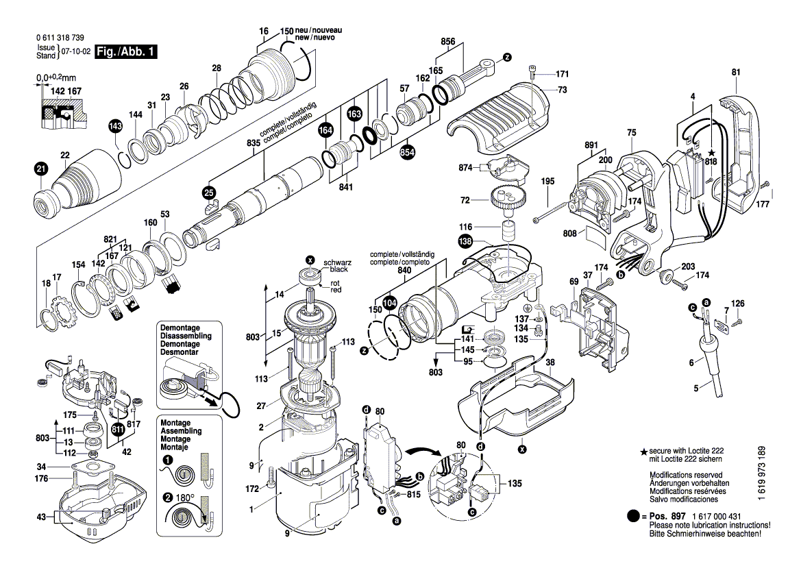 New Genuine Bosch 1617000846 Impact Mechanism Housing