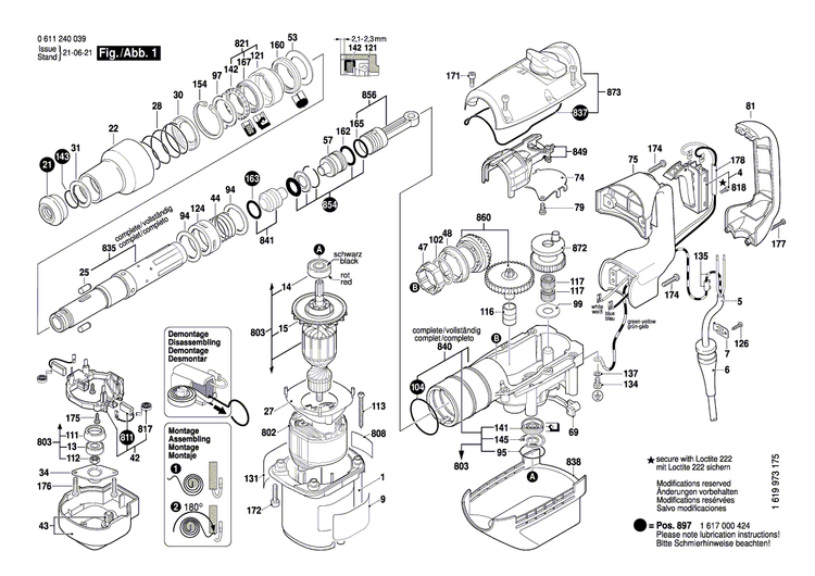 New Genuine Bosch 1617000847 Impact Mechanism Housing