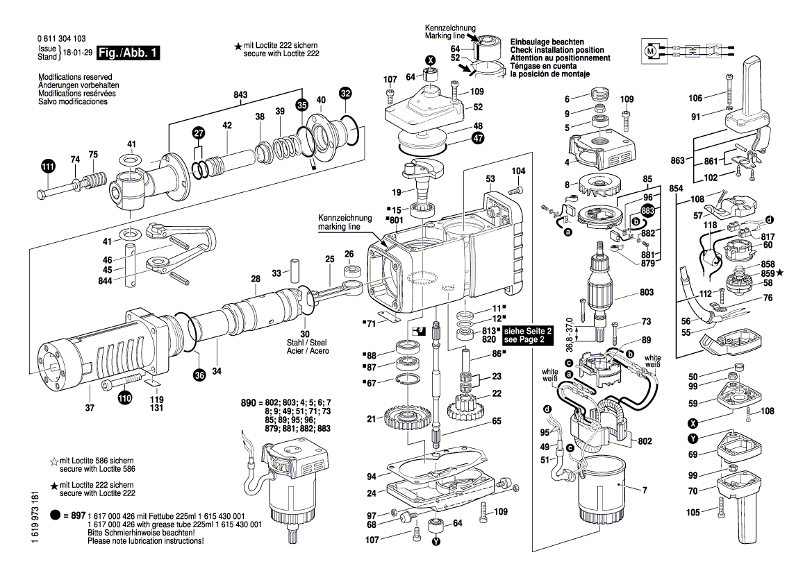 New Genuine Bosch 1617000849 Un. Flange-Mtd. Motor