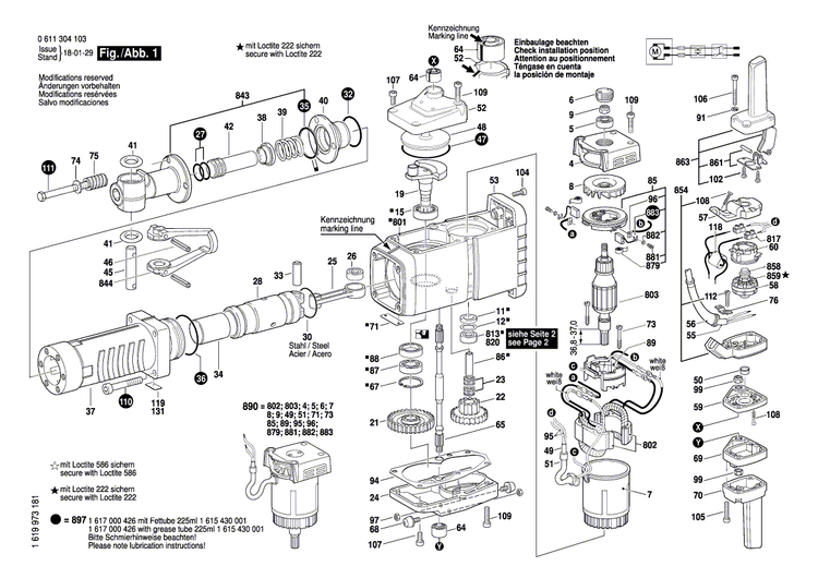 New Genuine Bosch 1617000849 Un. Flange-Mtd. Motor