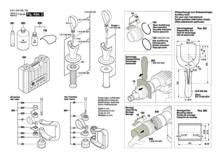 New Genuine Bosch 1617000853 Spring Pack
