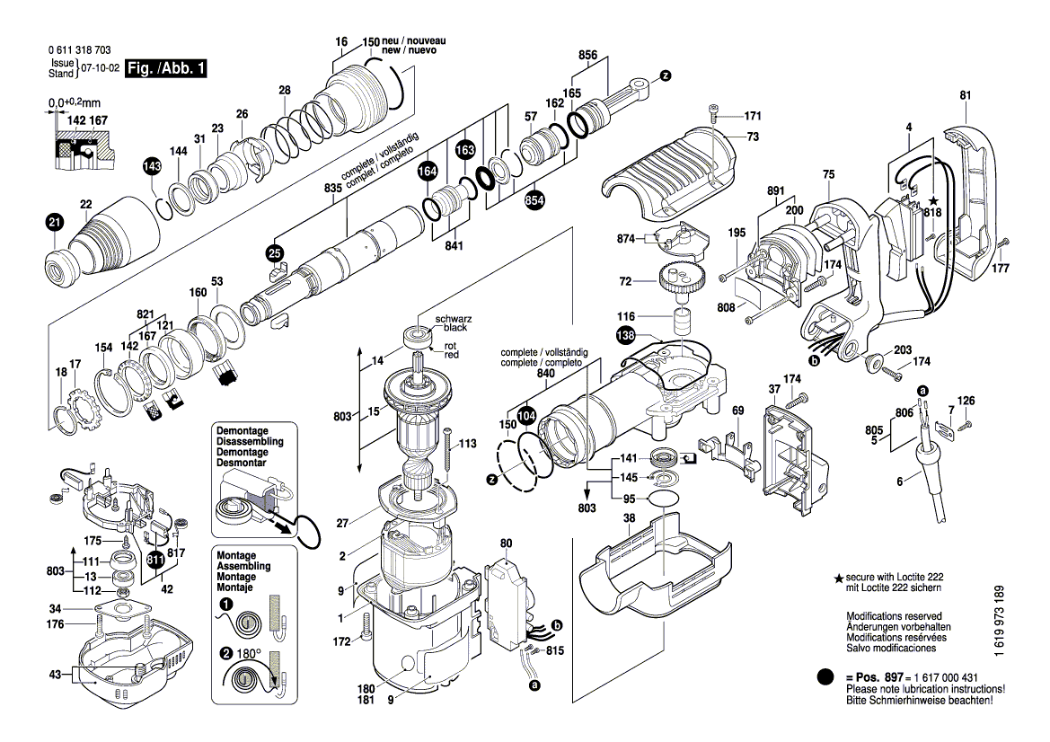 New Genuine Bosch 1617000853 Spring Pack