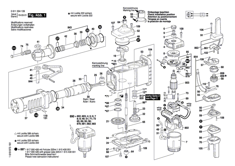 New Genuine Bosch 1617000858 Switch Housing