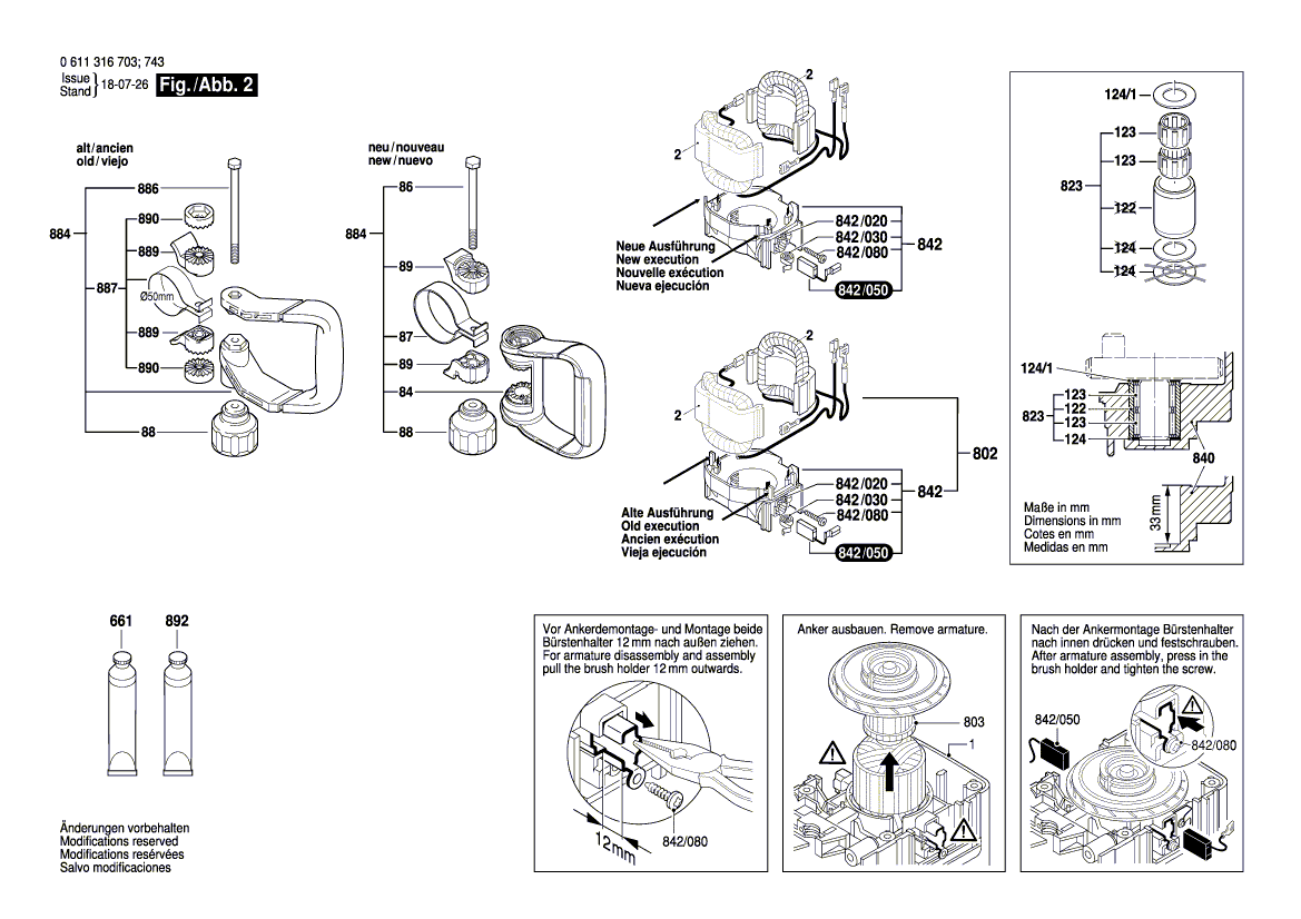 New Genuine Bosch 1617000969 Impact Mechanism Housing