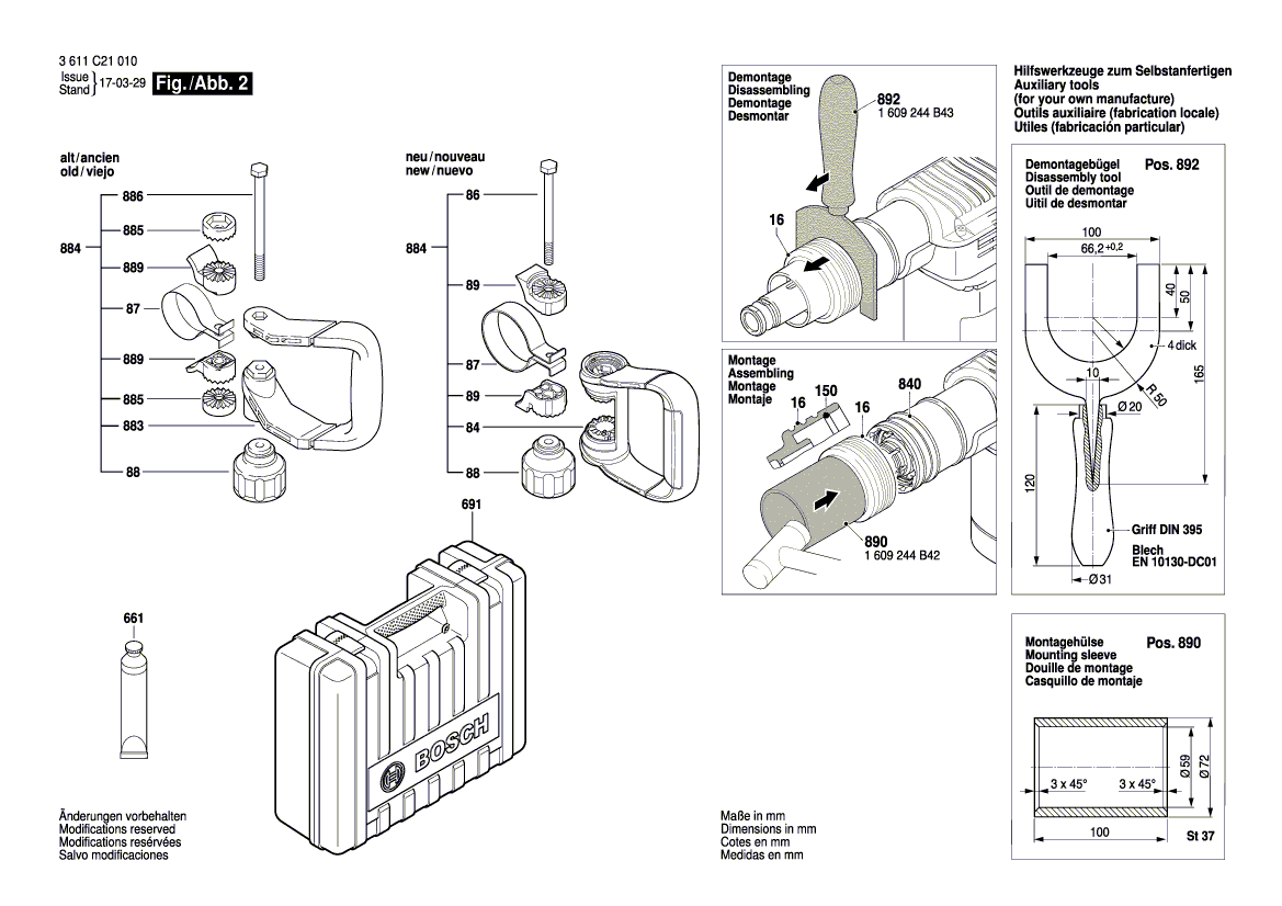New Genuine Bosch 1617000A08 Impact Mechanism Housing
