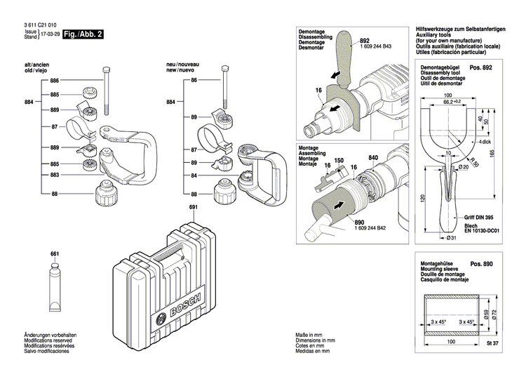 New Genuine Bosch 1617000A08 Impact Mechanism Housing