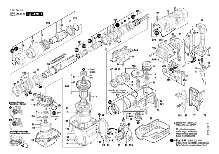 New Genuine Bosch 1617000A09 Wear and Tear Part Set