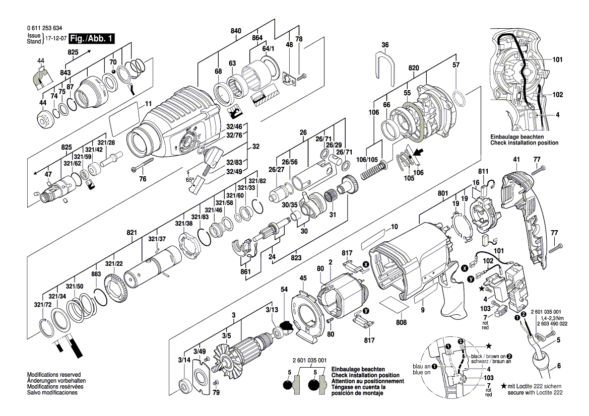 New Genuine Bosch 1617000V67 Motor Housing
