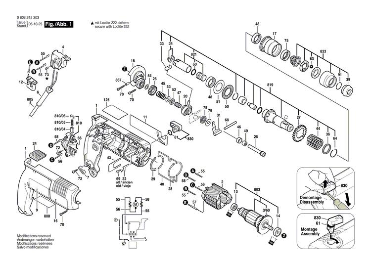 New Genuine Bosch 1617200047 On-Off Switch