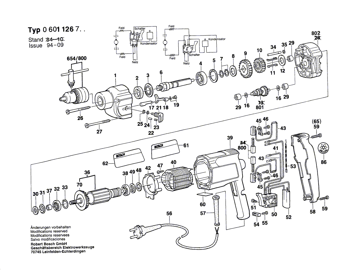 New Genuine Bosch 1617200089 Switch