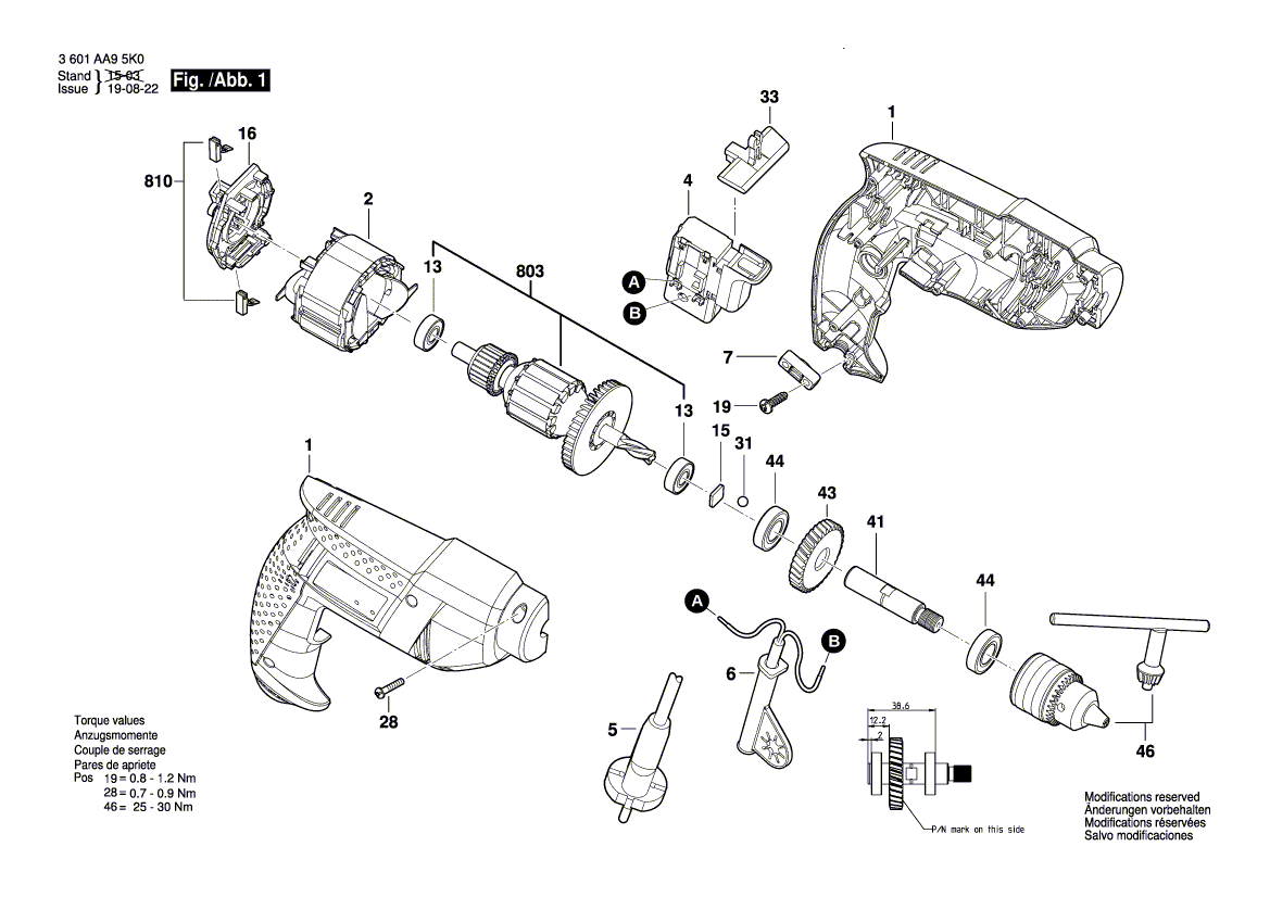 New Genuine Bosch 1619P00219 Tapping Screw