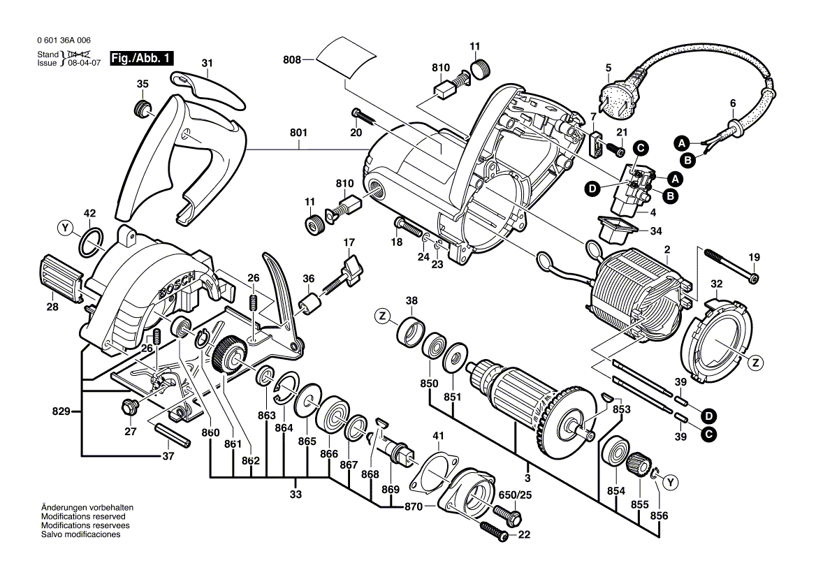 New Genuine Bosch 1619P01040 Spindle