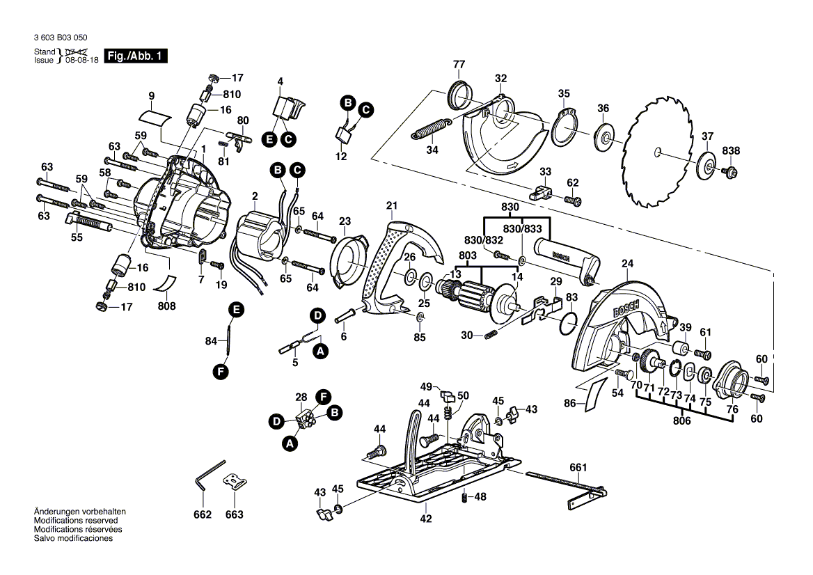 New Genuine Bosch 1619P01103 Manufacturer's nameplate