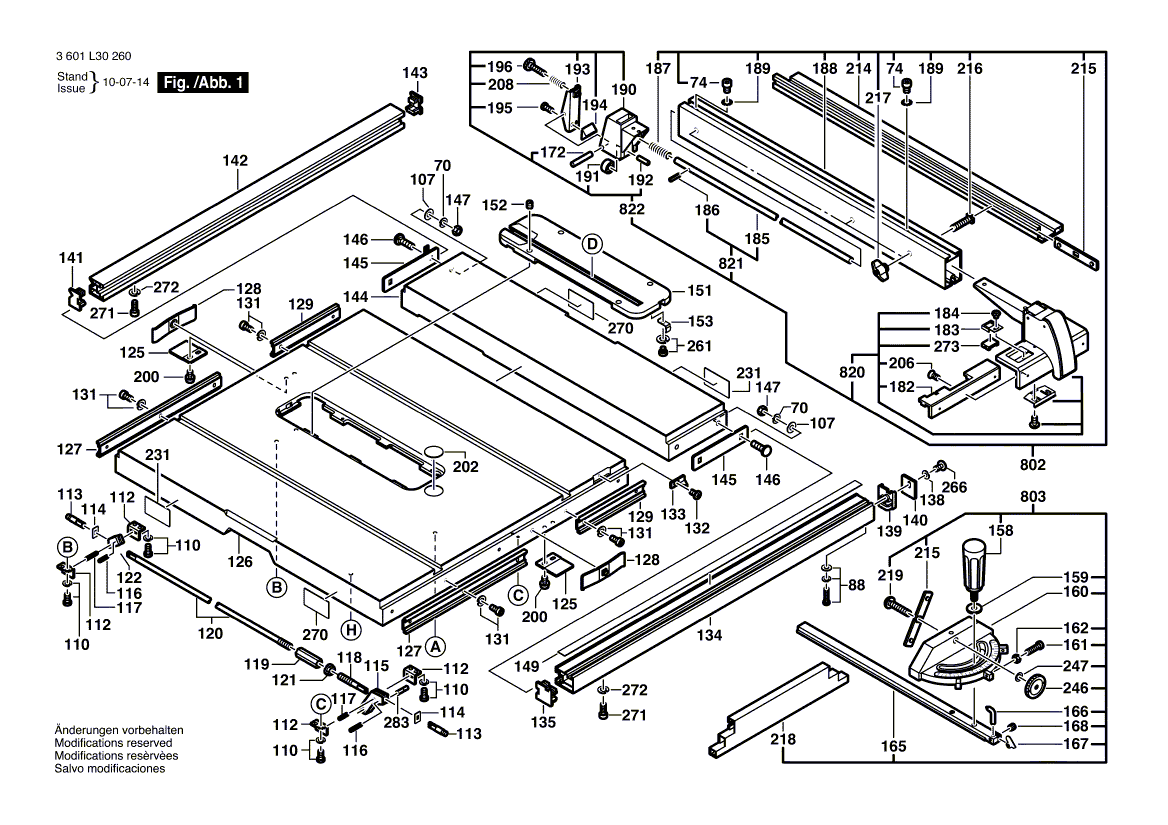 New Genuine Bosch 1619P03470 Table top