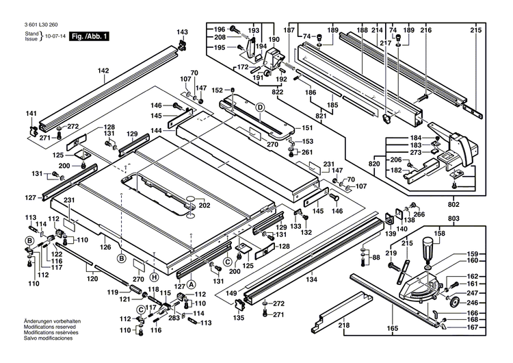New Genuine Bosch 1619P03470 Table top