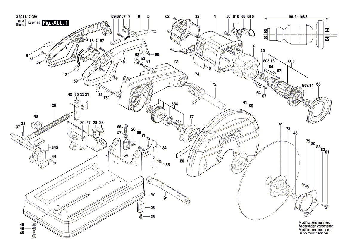 New Genuine Bosch 1619P03845 Power supply cord