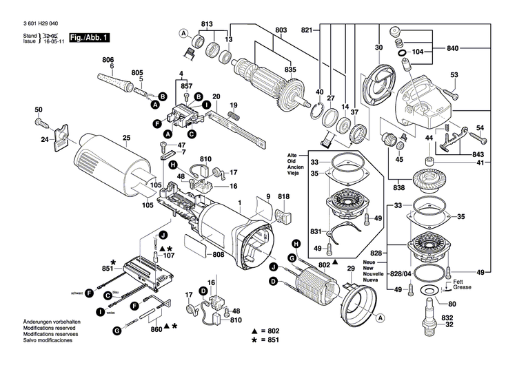 New Genuine Bosch 1619P07288 Bevel Gear Set